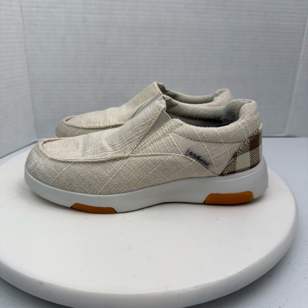 OrthoComfoot Women's Orthopedic Slip On Loafer Shoes Size 6 Beige Plantar Fascii